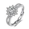Anel de diamante de pedra de alto carbono Anel elegante de quatro garras com diamante completo estilo coreano feminino anel de diamante entrelaçado ins acessórios para presente de noivado