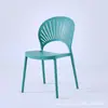 Silla de Plástico Moderna Simple Silla para el Hogar con Respaldo Diseño Hueco Creativa de Ocio Silla Tipo Concha Celebridad de Internet