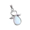 Colgante de Cristal de Piedra Natural Transfronterizo Europeo y Americano Alas de Ángel Collar con Colgante de Ángel Colgante Texturizado en Forma de Gota de Agua Venta al por Mayor