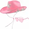 Chapéu de Cowboy Americano Retrô Estrela de Cinco Pontas com Strass Festa de Feriado Carnaval Chapéu Feminino Outono e Inverno Exportação