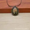 Cadena de Suéter de Aleación de Bronce Retro Europea y Americana Transfronteriza Encaje de Aliento de Bebé Piedra Vidrio Flores Secas Estilo Pastoral Original