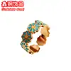 Xingang Aço Inoxidável Flor de Esmalte Colorida Anel Aberto Anel de Flor Joias Atacado Aço Inoxidável 304