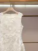 Shenzhen Nanyou Vestido de Verão de Alta Costura para Mulheres Novo Estilo Socialite Herdeira Estilo Pequeno Chanel Crochê Bordado Sem Mangas Vestido Colete