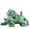 Jingdezhen 4kg Verde Sombra Pixiu Botella de Vino Olla de Vino Casa del Pueblo Vino Suelto Sellado Botella para Remojar Tarro de Vino Adorno de Colección