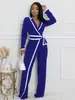 3249 Ropa de Mujer Transfronteriza Europea y Americana Amazon Otoño e Invierno Nuevo Estilo Bloque de Color Sencillo Cotidiano Mono de Manga Larga para Mujer
