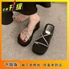 Nuevas Sandalias de Verano para Mujer, Modernas, Impresionantes, sin Cierre, para Exteriores, Moda de Gama Alta, Sandalias de Plataforma con Tacón de Cuña, Suela Gruesa