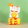 Gato de la fortuna solar de 2 pulgadas moviendo la mano decoración de gato de la suerte decoración de pastel horneado decoración de coche Artículos de Año Nuevo regalo creativo cultural