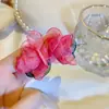 Joyería para Orejas de Celebridad de Internet Coreana Pendientes de Flor de Gasa Mori 2022 Nueva Moda Retro Estilo de Hong Kong Tachuelas para Orejas Femeninas Elegantes