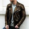Jaqueta de Couro PU Europeia e Americana Masculina para Comércio Exterior 2026, Jaqueta de Couro Punk para Motociclista com Gola Alta para Jovens Homens