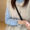 Chaleco Tejido Gris para Mujer 2025 Nuevo Primavera y Otoño Moda en Capas Chaleco Exterior Superior