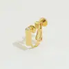 Clip de oreja de tornillo francés DIY accesorios para pendientes sin agujero al por mayor joyería de pasta de cabeza plana Clip de oreja de oro real de 18 quilates