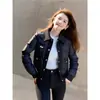 Chaqueta Corta de Algodón Estilo Coreano para Mujer 2025 Nuevo Estilo Solapa Botón Engrosada Chaqueta Diseño Pequeño Elegante Chaqueta de Algodón