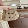Conjunto de Duas Peças Xian Ning QiGirl: Suéter de Tricô Gola Polo Estilo Preppy Coreano e Saia Curta Cáqui