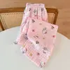 Novedad Primavera y Otoño 2026 Pantalones de Dormir de Algodón Nube para Mujer, Dibujos Animados Lindos, Cómodos y Sencillos, Se Pueden Usar Afuera como Pantalones Individuales