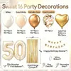 Arco de Globos Blanco Leche y Oro Transfronterizo para 16º Cumpleaños con Cortina de Lluvia Dorada y Globos de Papel en Forma de Corazón para Decoración de Ceremonia de Mayoría de Edad para Niña
