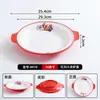 Platos Especiales para Cangrejos, Restaurante de Mariscos a la Barbacoa, Platos para Langosta, Platos Grandes Doble Asa de Melamina, Platos Grandes para Hot Pot de Pollo Picante