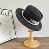 Nuevo Sombrero de Paja de Copa Plana para Mujer Verano Viaje al Aire Libre Protección Solar Sombrero Solar Sombrero con Pintura de Paisaje Sombrero de Vacaciones Sombrero de Playa Venta al por Mayor