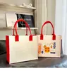 Nova bolsa de feltro de desenho animado, bolsa de compras tote de grande capacidade, bolsa para mamãe espessa, presente popular online para celebração de 100 dias