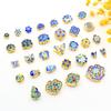 Pulseira de corrente de suéter com contas de borboleta e lótus em esmalte cloisonné de ouro 18K acessórios feitos à mão atacado