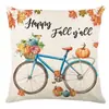 Funda de Almohada Calabaza de Halloween Bicicleta Calabaza Hoja de Arce Dormitorio Sofá Cojín Decorativo Soporte Una Pieza Pedido Mínimo