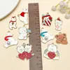 Oso de Navidad Lindo de Dibujos Animados Corazón de Amor Día de San Valentín Colgante DIY Collar Pendiente Accesorios de Joyería