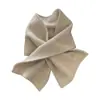 Bufanda Elegante de Punto Cruz Bordada con Flores Cálidas y Blancas para Mujer en Otoño e Invierno, de Gama Alta, Cálida y Versátil