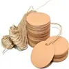 Etiquetas Redondas Lisas de Papel Kraft de 350g Transfronterizas con Cordel Blanco Marcadores de Libros Etiquetas Hechas a Mano para Snacks Etiquetas Colgantes