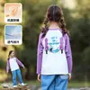 Camiseta de Manga Larga Antibacteriana Transpirable de Algodón para Niños Hall Estilo Montaña Bloque de Color Primavera/Otoño Top para Niños Camiseta para Niñas