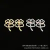 Pendientes de Trébol de Cuatro Hojas con Tachuelas de Diamante, Nueva Colección Primavera/Verano 26 de D Brand, Artículo Popular de Transmisión en Vivo Transfronteriza, Pendientes de Nariz de Cerdo, Venta al por Mayor desde el Fabricante