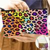 Color de Labios Rojo Transfronterizo Estampado de Leopardo Bolsa para Lápices de Gran Capacidad Billetera Pequeña para Monedas Bolsa para Lápices de Estudiante de Primaria Bolsa de Almacenamiento para Papelería