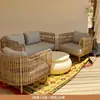 Sofá de Ratán para Exteriores, Combinación Impermeable y a Prueba de Sol para Patio al Aire Libre, Sala de Estar, Sofá Doble de Ratán, Muebles de Exterior para Ocio