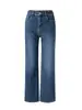 2613604- Jeans de algodón de bambú elásticos en cuatro direcciones, pantalones versátiles de pierna ancha recta adelgazantes, pantalones de otoño para mujer de cintura alta