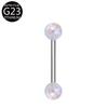 Venta al por mayor transfronteriza F136 Aleación de titanio Moda Insabg23 Joyería para perforaciones con purpurina Pernos para lengua Pernos para pezón