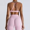 [Procesamiento y Personalización] Hermoso Sujetador Deportivo de Espalda Cruzada para Fitness y Yoga para Mujer, Sin Costuras, de Secado Rápido, para Deportes al Aire Libre, Chaleco de Yoga