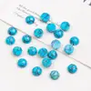 Anillo de Turquesa con Línea Negra, Superficie de Semicírculo, Fondo Plano, Joyería Incrustada, Accesorios para Pulsera DIY, Venta al por Mayor