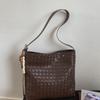 Bolso Tejido Vintage para Mujer 2026 Nuevo Bolso Cubo de Moda Tendencia Bolso de Hombro o Axila Simple de Gran Capacidad