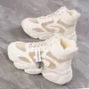 Zapatos de algodón para mujer, nueva colección otoño/invierno 2026, forrados de felpa y engrosados, zapatillas de caña alta robustas, con suela gruesa, antideslizantes, zapatos deportivos casuales, A09