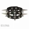 Pulseira de couro PU punk gótico com rebites de caveira retrô escura para casal pulseira de casal pulseira de braço