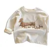Camiseta de Dibujos Animados para Niños, Manga Larga, Estilo Primavera y Otoño 2026, Top Estampado Elegante para Niños Pequeños, Camiseta Base de Algodón Puro para Bebés