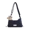 Bolsa de lona floral casual estilo coreano para mujer, nueva bolsa versátil 2026 para el hombro y cruzada para ir al trabajo, bolsa de mano de gran capacidad