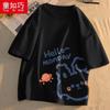 Camiseta de manga corta para niña, verano 2022, nueva, para niños, estilo occidental, de algodón con dibujos animados, de media manga, moderna.