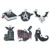100 Pingentes de Esmalte Divertidos Sortidos de Halloween: Fantasma, Abóbora, Morcego e Esqueleto Acessórios de Joias de Liga de Esmalte para DIY
