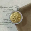 Plata de Ley S925 Color Contrastante Dorado y Plateado Estatua de Buda Finamente Elaborada Colgante Dios Amarillo de la Riqueza, Lujo Ligero Gama Alta Versátil por Ambos Lados Estilo Chino Collar