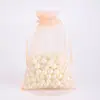 Bolsa de gasa con logotipo personalizado, bolsa de organza con cordón, bolsa de regalo para dulces de boda, bolsa de malla con cordón para empaque de joyas