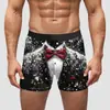 Aliexpress Amazon Regalo Navideño Transfronterizo Año Nuevo Ropa Interior para Hombre Pantalones Cortos de Seda de Leche de Cintura Media Alta Elásticos Transpirables