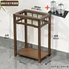 Mesa de Chá para Uso Doméstico, Mesa de Chá Pequena, Aparador, Bar de Chá em Madeira Maciça, Mesa de Chá com Chaleira Integrada e Suporte para Balde de Água