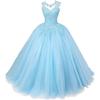 Vestido de Noche de Comercio Exterior Transfronterizo Azul 2026 Nuevo Elegante Vestido de Desempeño Estudiantil para Mujer Estilo Largo para Solo de Ópera