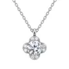 Collar de Cuatro Hojas de la Suerte con Diamantes Moissanita, Venta Caliente Cruzada, Joyería de Cadena para Clavícula Versátil Estilo INS para Mujer, Lujo Ligero