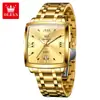 Un reloj de moda impermeable transfronterizo, cuadrado, con esfera grande simple, de personalidad, de cuarzo, con correa de acero