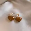 Pendientes de Trébol de Cuatro Hojas Maillard de Aguja de Plata Estilo Hong Kong Retro Elegantes Pendientes para el Trabajo Moda Femenina Lujo Ligero Pendientes de Gama Alta